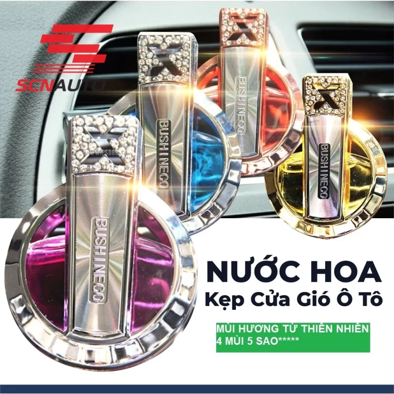 Nước Hoa Kẹp Cửa Gió Điều Hoà ô tô Sang Trọng, Quý phái,dùng cho xe ô tô Bushineco giảm say xe